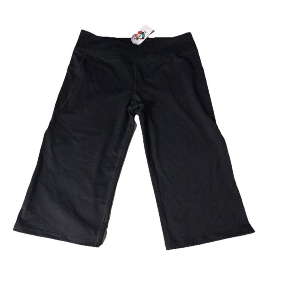 HISKYWIN Women’s XXL Black Capri Leggings Yoga Workout Pants Pockets